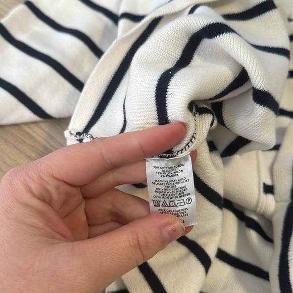 Loft Navy and White Collared Button Down Preppy Sweater Jacket Size Small - Picture 7 of 7